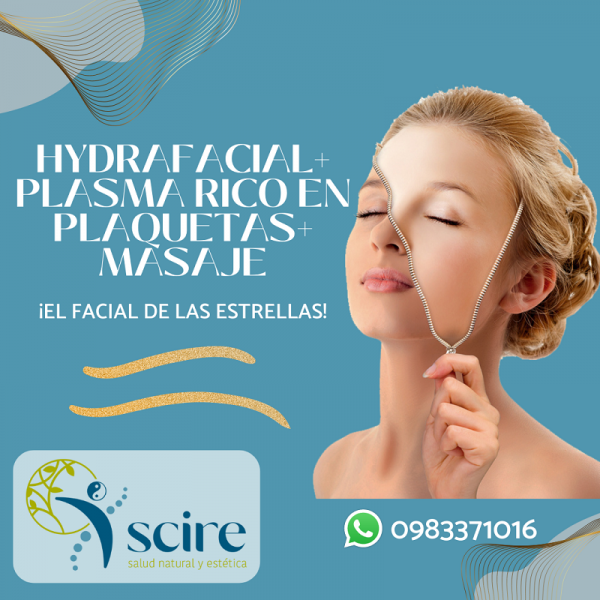 HYDRAFACIAL + PLASMA RICO EN PLAQUETAS + MASAJE