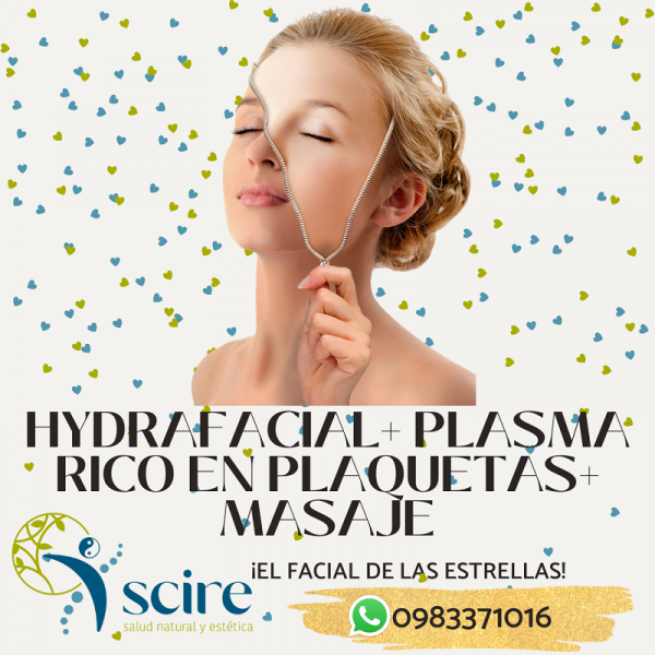 HYDRAFACIAL + PLASMA RICO EN PLAQUETAS + MASAJE